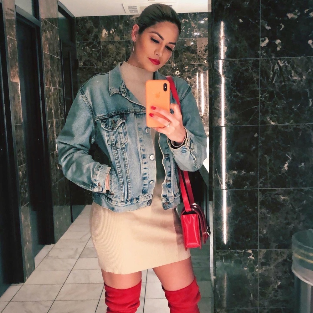 ASOS Ribbed Knit Mock Neck Mini Dress